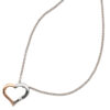 Collier Kette mit Anhänger Herz 585 Gold bicolor 1 Diamant Brillant 42 cm – Bild 3