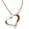 Collier Kette mit Anhänger Herz 585 Gold bicolor 1 Diamant Brillant 42 cm – Bild 4