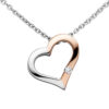 Collier Kette mit Anhänger Herz 585 Gold bicolor 1 Diamant Brillant 42 cm – Bild 5