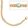 Armband 585 Gold Gelbgold massiv 19 cm 4 Blautopase hellblau blau Goldarmband