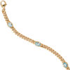 Armband 585 Gold Gelbgold massiv 19 cm 4 Blautopase hellblau blau Goldarmband – Bild 2