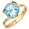 Damen Ring 585 Gold Gelbgold 1 Blautopas hellblau blau Goldring Topasring – Bild 2
