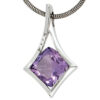 Anhänger 585 Gold Weißgold 1 Amethyst lila violett 3 Diamanten Brillanten – Bild 2