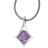 Anhänger 585 Gold Weißgold 1 Amethyst lila violett 3 Diamanten Brillanten – Bild 3