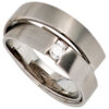 Damen Ring 585 Gold Weißgold matt 1 Diamant Brillant 0,12ct. Weißgoldring – Bild 2