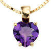 Anhänger Herz 333 Gold Gelbgold 1 Amethyst lila violett Herzanhänger – Bild 2