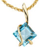 Anhänger 375 Gold Gelbgold 1 Edeltopas blau Goldanhänger – Bild 2