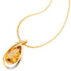 Anhänger Tropfen 585 Gold Gelbgold 4 Diamanten Brillanten 1 Citrin Goldanhänger – Bild 3