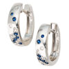 Creolen 585 Gold Weißgold 18 Diamanten Brillanten 14 Safire blau Ohrringe – Bild 2