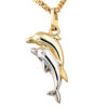 Kinder Anhänger Delfin Delfine 333 Gold bicolor Kinderanhänger Delfinanhänger – Bild 2