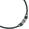 Collier Halskette Leder schwarz mit Edelstahl 45 cm Kette Lederkette – Bild 2