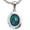 Anhänger oval 585 Gold Weißgold 1 Opal-Triplette Weißgoldanhänger Opalanhänger – Bild 2