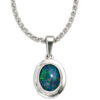 Anhänger oval 585 Gold Weißgold 1 Opal-Triplette Weißgoldanhänger Opalanhänger – Bild 3