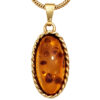 Anhänger oval 375 Gold Gelbgold 1 Bernstein-Cabochon Bernsteinanhänger – Bild 2