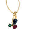 Anhänger 585 Gold Gelbgold bicolor 1 Rubin 1 blauer Safir 1 Smaragd – Bild 3