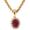 Anhänger 585 Gold Gelbgold 16 Diamanten 0,16ct. 1 Rubin rot Goldanhänger – Bild 3