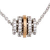 Collier Kette mit Anhänger 585 Gold bicolor 64 Diamanten Brillanten 45 cm