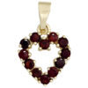 Anhänger Herz 375 Gold Gelbgold 12 Granate rot Herzanhänger Granatherz
