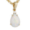 Anhänger Tropfen 585 Gold Gelbgold 1 Opal 1 Diamant Brillant Opalanhänger – Bild 2
