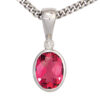 Anhänger oval 585 Gold Weißgold 1 rosa Turmalin 1 Diamant 0,01ct. – Bild 2