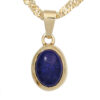 Anhänger oval 585 Gold Gelbgold 1 Lapislazuli blau Goldanhänger – Bild 2
