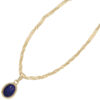Anhänger oval 585 Gold Gelbgold 1 Lapislazuli blau Goldanhänger – Bild 3