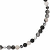 Collier Edelsteinkette Rutilquarz mit Hämatin 45 cm Halskette Kette grau – Bild 2