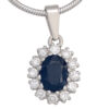 Anhänger 925 Sterling Silber rhodiniert 12 Zirkonia 1 Safir blau – Bild 2