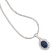 Anhänger 925 Sterling Silber rhodiniert 12 Zirkonia 1 Safir blau – Bild 3