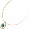 Anhänger 585 Gelbgold bicolor 6 Diamanten Brillanten 1 Smaragd grün Goldanhänger – Bild 3