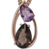 Anhänger 585 Gold Rotgold 1 Rauchquarz braun 1 Amethyst violett lila – Bild 2