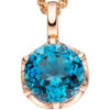 Anhänger rund 585 Gold Rotgold 1 Blautopas London blue blau Goldanhänger – Bild 2