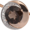 Anhänger rund 585 Rotgold bicolor 3 Diamanten Brillanten 1 Rauchquarz braun – Bild 2