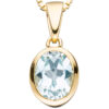 Anhänger oval 333 Gold Gelbgold 1 Blautopas blau hellblau Goldanhänger – Bild 2