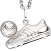 Anhänger Fußball Fußballschuh mit Ball 925 Sterling Silber mattiert – Bild 2