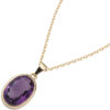 Anhänger oval 585 Gold Gelbgold 1 Amethyst violett lila Goldanhänger – Bild 3