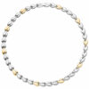 Collier / Halskette aus Edelstahl gold farben beschichtet bicolor 45 cm Kette