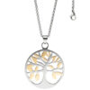 Collier Kette mit Anhänger Lebensbaum Edelstahl bicolor 46 cm verkürzbar – Bild 4