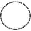 Collier Halskette aus schwarzer Keramik mit Edelstahl und Zirkonia 47 cm Kette