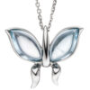 Collier Kette mit Anhänger Schmetterling 585 Weißgold 2 Blautopase blau 45 cm – Bild 2