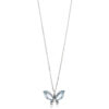 Collier Kette mit Anhänger Schmetterling 585 Weißgold 2 Blautopase blau 45 cm – Bild 3
