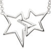 Collier Halskette Sterne 925 Silber mit Zirkonia 45 cm Kette Silberkette – Bild 2
