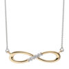 Collier Halskette Unendlich 585 Gold bicolor 5 Diamanten Brillanten Kette – Bild 3