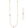 Collier Halskette 925 Sterling Silber gold vergoldet 7 Zirkonia 47 cm Kette