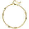 Armband 2-reihig 925 Sterling Silber gold vergoldet 5 Zirkonia 21 cm verkürzbar – Bild 2