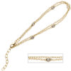 Armband 2-reihig 925 Sterling Silber gold vergoldet 5 Zirkonia 21 cm verkürzbar – Bild 3