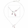 Collier Kette mit Anhänger 925 Sterling Silber 3 Zirkonia rosa 45 cm Kette
