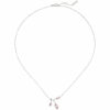 Collier Kette mit Anhänger 925 Sterling Silber 3 Zirkonia rosa 45 cm Kette – Bild 2