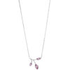 Collier Kette mit Anhänger 925 Sterling Silber 3 Zirkonia rosa 45 cm Kette – Bild 4