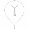 Collier Kette mit Anhänger 585 Gold Weißgold 4 Diamanten Brillanten 43 cm